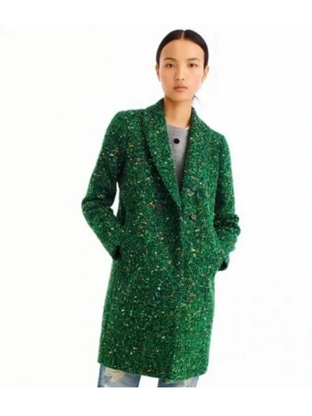 Jcrew Green Tweed Daphne Coat 00